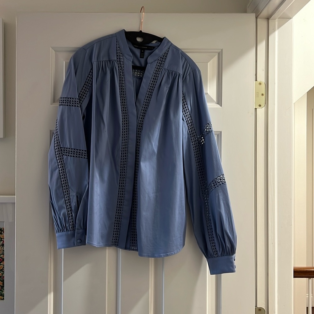 WHBM blue button down top size M